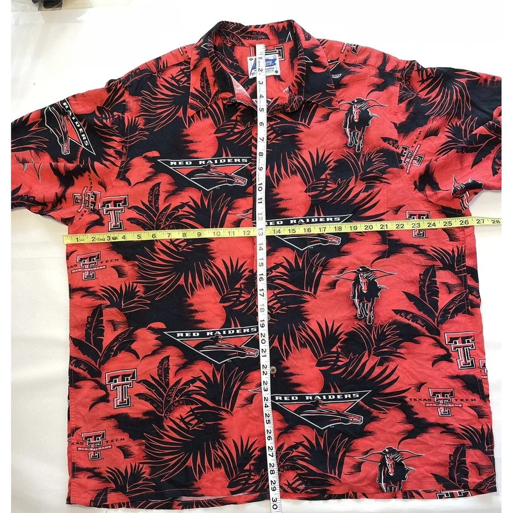 Texas Tech RED RAIDERS Hawaiian Shirt Reyn Spooner Rayon SZ XL (SEE FLAWS